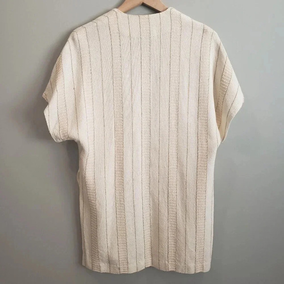 Zonda Nellis Hand-Woven VTG Cardigan Neutral Metallic ART TO WEAR Slow Fashion - Picture 15 of 17